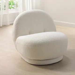 【BODEN】法拉泰迪羊羔毛絨布造型休閒單人沙發椅(兩色可選)