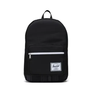 【Herschel】Pop Quiz 大型 全黑 黑色 皮革底 帆布 防潑水 筆電夾層 大學 書包 筆電 背包 後背包