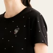 【Arnold Palmer 雨傘】女裝-情人節主題滿版刺繡T恤(黑色)
