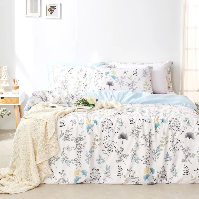 FITNESS 精梳棉單人床包枕套二件組-醇香莊園(藍/粉 