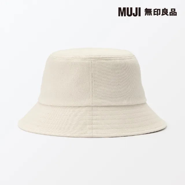 【MUJI 無印良品】吉貝木棉混平頂有簷帽(原色56.5-59cm)