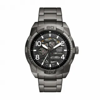 【FOSSIL 官方旗艦館】Bronson 布朗森系列鏤空機械手錶 灰色不鏽鋼錶帶 48MM ME3255 雙12限定