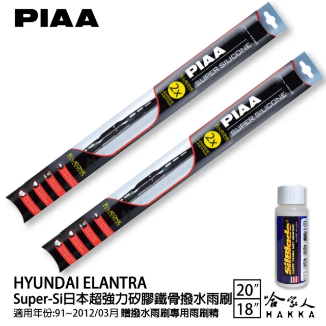 PIAAPIAA Elantra Super-Si日本超強力矽膠鐵骨撥水雨刷(20吋 18吋 91~12/03月 哈家人)