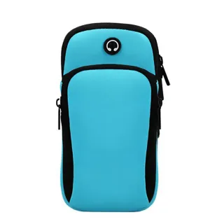 防水帆布運動專用手機臂包(大容量 防潑水 耳機孔 運動臂套 手腕 腳腕 戶外 健身)