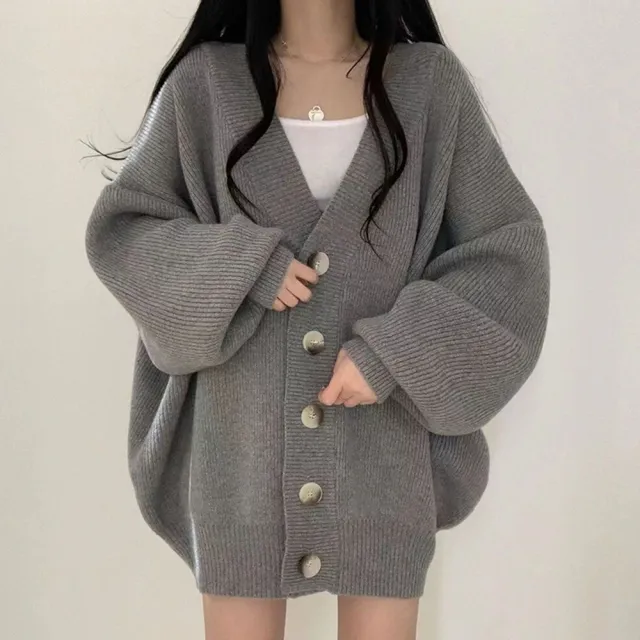 【D.studio】韓版慵懶風寬鬆針織外套(長版外套 風衣 大衣 針織上衣 女裝 衣服 外套 長袖上衣 毛衣 J262)