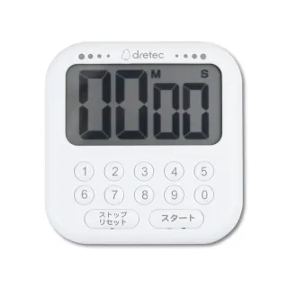 【DRETEC】香香皂10_日本大螢幕數字按鍵計時器-白色-日文按鍵(T-616NWTKO)