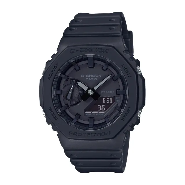 【CASIO 卡西歐】G-SHOCK 八角形錶殼 全黑 電子錶(GA-2100-1A1)