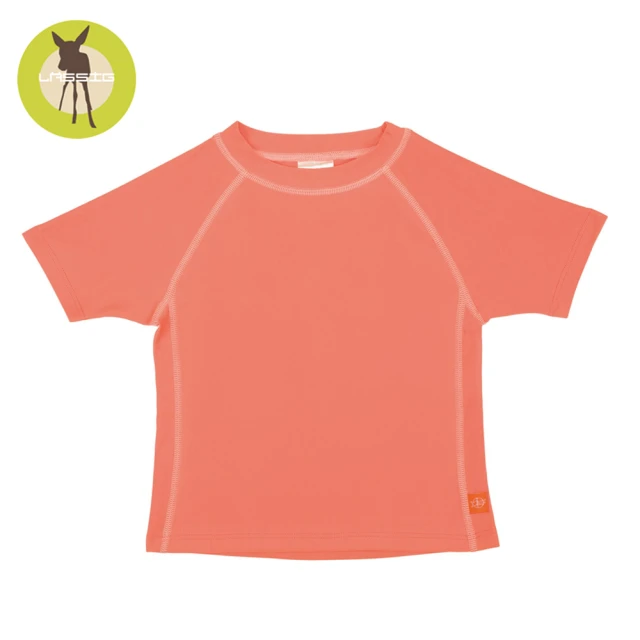 【Lassig】嬰幼兒抗UV短袖泳裝上衣-桃色橘