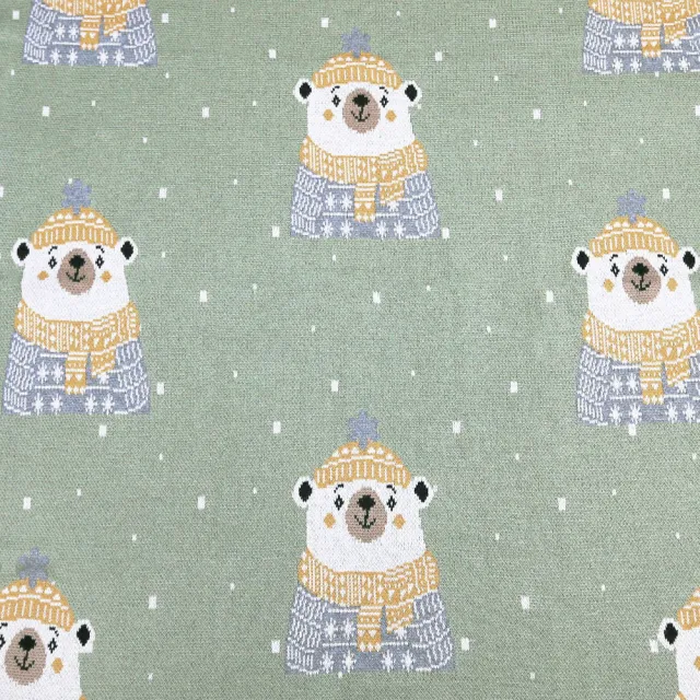 【Cuz】印度有機棉織毯 暖暖北極熊
