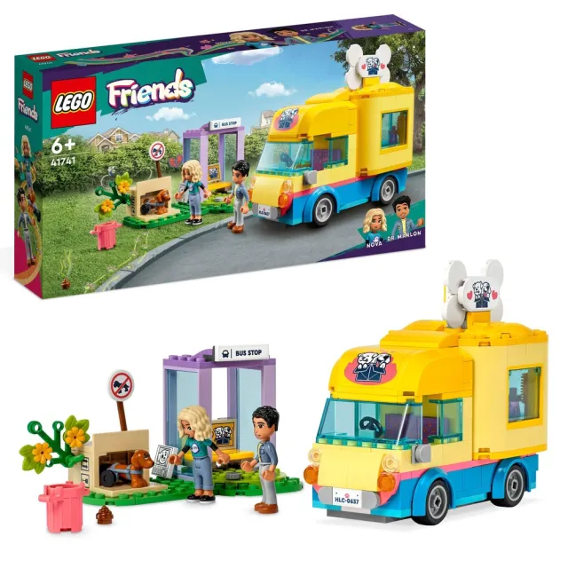 【LEGO 樂高】Friends 41741 狗狗救援廂型車(寵物玩具 兒童玩具 玩具車)