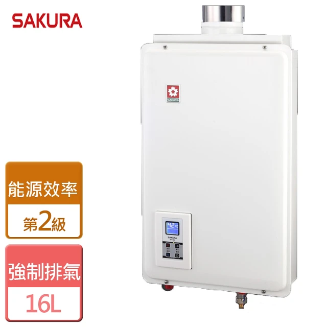 SAKURA 櫻花 四季溫智慧水量熱水器16L(DH-167