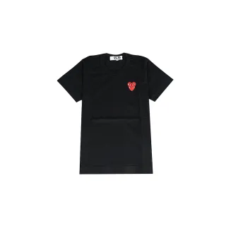 【Comme Des Garcons CDG】Comme Des Garcons Play川久保玲雙重疊紅心短袖T恤(黑x紅/女款)