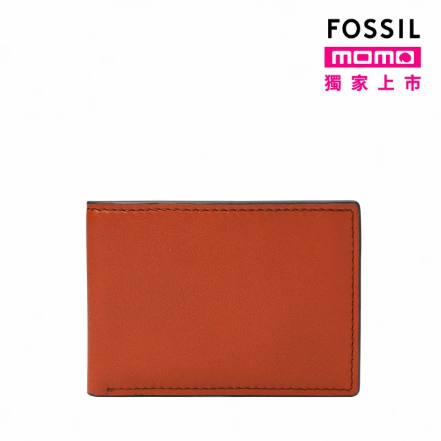 FOSSIL 官方旗艦館 Steven 真皮皮夾-橘色 ML4396836