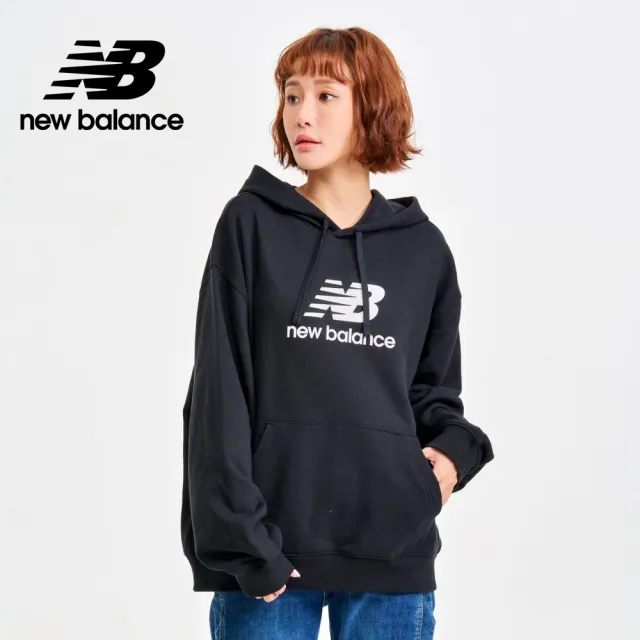 【NEW BALANCE】NB 帽T_女性_黑色_WT41504BK(美版 版型偏大)