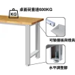 【TANKO 天鋼】WB-57W 標準型工作桌 原木桌板 150X75 cm(工作桌 工作台 工廠桌 質感桌)