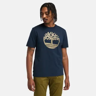 【Timberland】男款深寶石藍迷彩短袖T恤(A2Q5Q433)