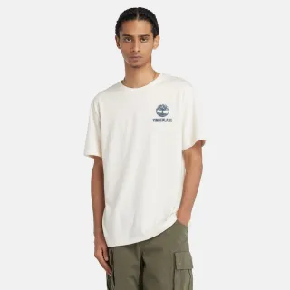 【Timberland】男款白色背面 Logo 短袖T恤(A42Q5CR3)