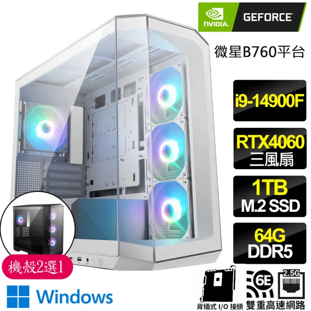 【NVIDIA】i9二四核Geforce RTX4060 WiN11{丟三落四}背插電競電腦(i9-14900F/B760/64G D5/1TB)