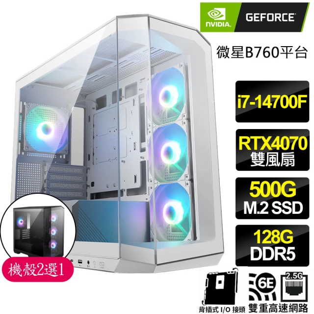 NVIDIA i7二十核Geforce RTX4070{龍應虎吼}背插電競電腦(i7-14700F/B760/128G/500GB)