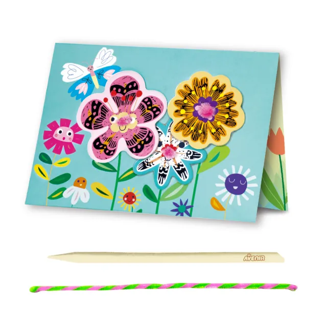 【Avenir Kids】我的趣味手作刮畫卡片 旋轉花朵｜一套3張賀卡、誠意滿滿