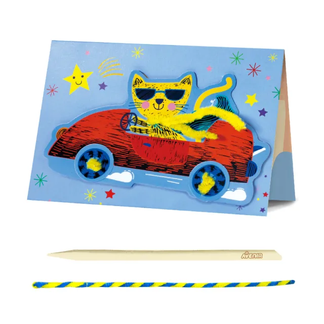 【Avenir Kids】我的趣味手作刮畫卡片 飆速車車｜一套3張賀卡、誠意滿滿