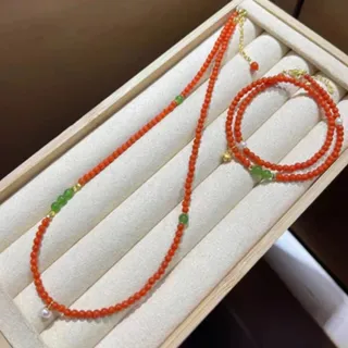 【KT DADA】包包 氣質項鍊 細項鍊 頸鍊 珍珠項鍊 碧玉項鍊 禮物 串珠項鍊 南紅串珠項鍊 玉