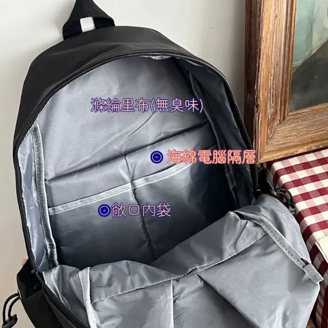 【居家新生活】韓系簡約防潑水後背包(雙肩包 電腦背包 校園背包)