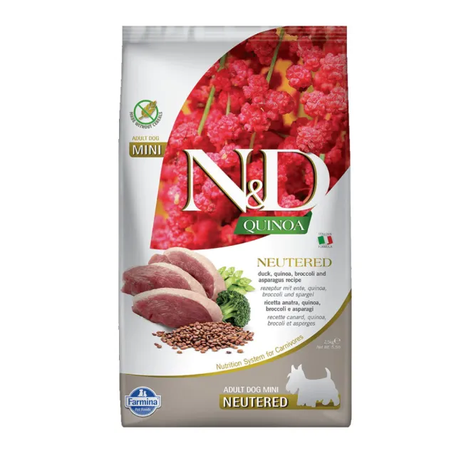 【義大利Farmina法米納】N&D天然藜麥無榖機能系列-犬用 2.5kg（QD）(狗飼料)