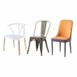 【E-home】閃電PU皮黑腳餐椅+希德可堆疊餐椅+萊拉實木腳餐椅(網美椅 會客椅 美甲 高背)