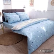 【LUST】米蘭簡約-藍 100%精梳純棉、雙人5尺床包/枕套/舖棉被套組(台灣製)