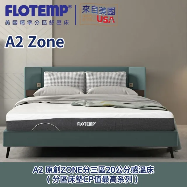 【Flotemp 福樂添】A2 ZONE分區透氣床墊180X185X20CM(分區舒壓最高CP值)