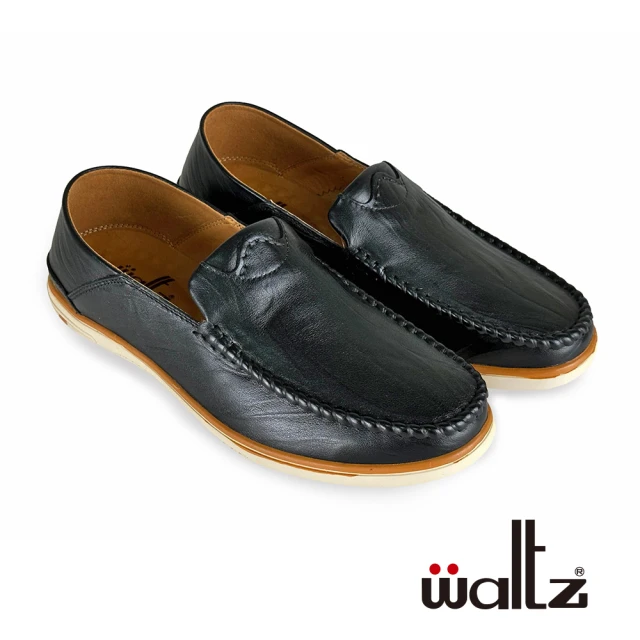 【Waltz】休閒鞋系列  舒適皮鞋 豆豆鞋 懶人鞋(4W614046-02 華爾滋皮鞋)