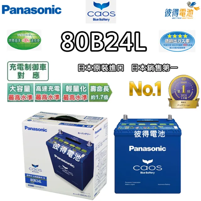 新品未使用　Panasonic CAOS 80B24L カオス 80B24L 【新品カーバッテリー】 パナソニック正規品 製品保証3