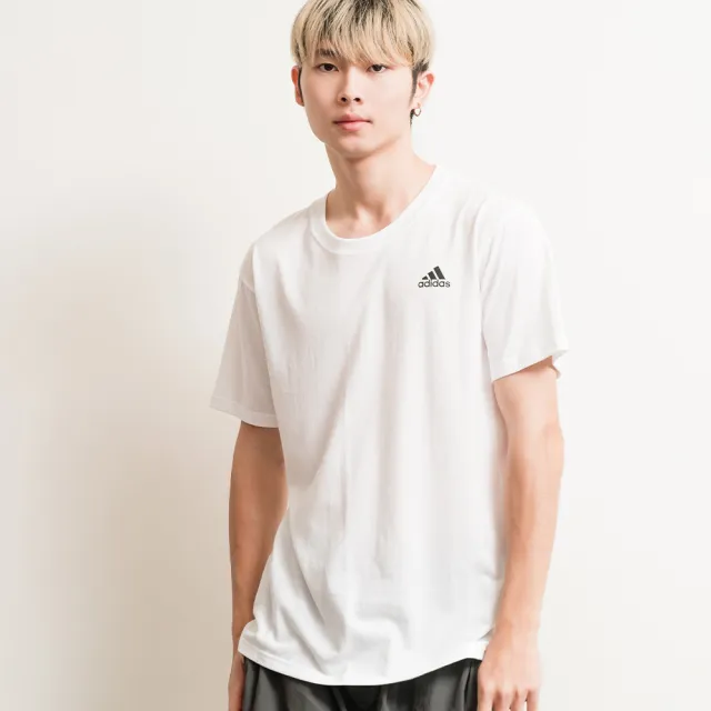 【adidas 愛迪達】二入組 現貨 日線 男版 薄款 吸汗速乾 胸前三線小標 短袖 短T 圓領(買一送一 男生短袖)