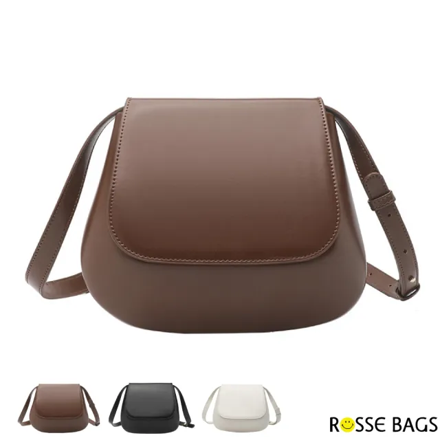 【Rosse Bags】輕奢韓版純色百搭簡約單肩豆腐包(現+預  黑色／棕色／白色)