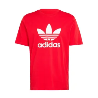 【adidas 愛迪達】Trefoil T-Shirt 男 短袖 上衣 T恤 經典 三葉草 棉質 舒適 紅(IR8009)