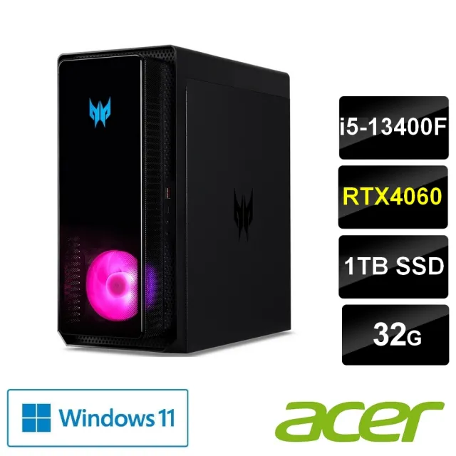Acer 宏碁】27型電競螢幕組☆i5 RTX4060電競電腦(PO3-650/i5-13400F 