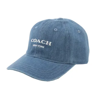【COACH】刺繡標誌棉質棒球帽(牛仔藍)