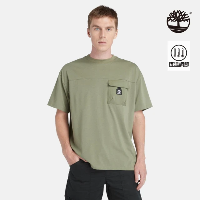 Timberland 中性棕色刺繡口袋短袖 T 恤(A411
