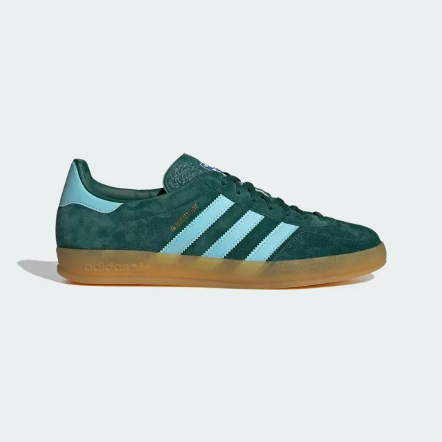 adidas 愛迪達】Gazelle Indoor 男休閒鞋運動經典復古麂皮膠底三葉草綠