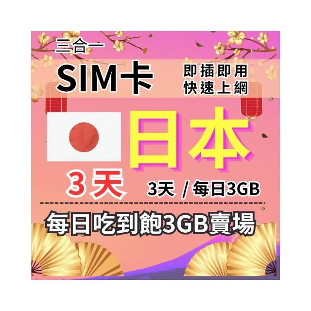 【CPMAX】日本旅遊上網 3天每日3GB 高速流量 全網最划算 SoftBank電信(SIM25)