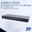 【CHANG YUN 昌運】HANWELL SMK116UD 16埠 機架型 USB+PS/2 KVM 電腦切換器