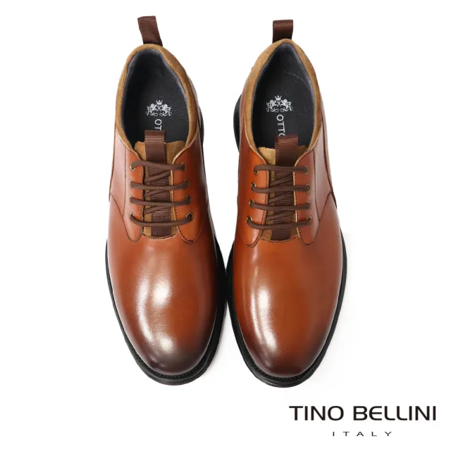 【TINO BELLINI 貝里尼】圓弧縫線男士綁帶休閒鞋HM4O025-9(咖啡色)