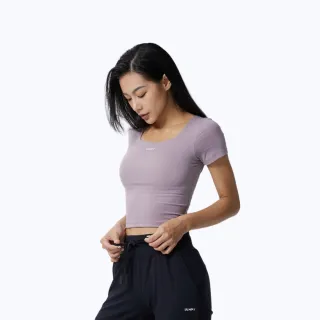 【ULMPT】修身訓練短袖BRATOP-丁香紫(運動機能短袖上衣、寶寶肌觸感、吸濕排汗、修身剪裁、內附胸墊)