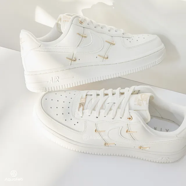 【NIKE 耐吉】Air Force 1 Mini Gold 女鞋 白色 小金勾 四勾 小白鞋 AF1 休閒鞋 FV3654-111