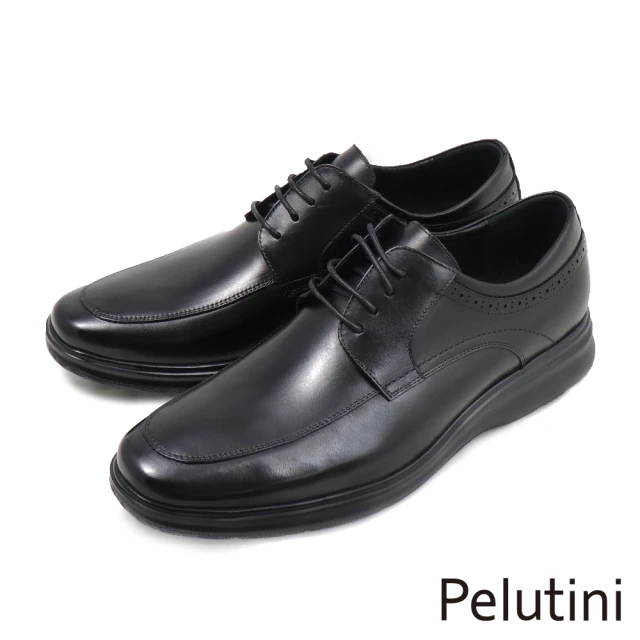 PelutiniPelutini 經典流線軟墊休閒綁帶德比鞋 黑色(312015-BL)