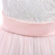 【橘魔法】拼接粉色刺繡蕾絲緞帶長裙 禮服(花童 畢業 全家福 婚禮 紗裙 女童 白色 洋裝 大童 兒童)