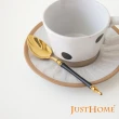 【Just Home】霧黑金奢304不鏽鋼點心匙4件餐具組(西式餐具 湯匙 點心匙)