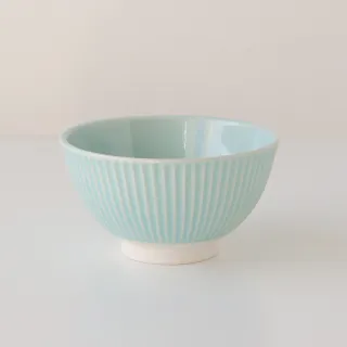 【Just Home】日本製線條水空色釉4.5吋陶瓷飯碗(日本製瓷器 飯碗 碗盤)