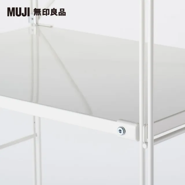 【MUJI 無印良品】SUS鋼製層架組/亮面淺灰/寬/大(大型家具配送)